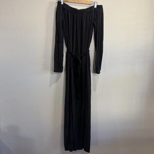 Ann Mashburn 100% Silk Black Belted Maxi Dress Quiet Luxury – Size XS